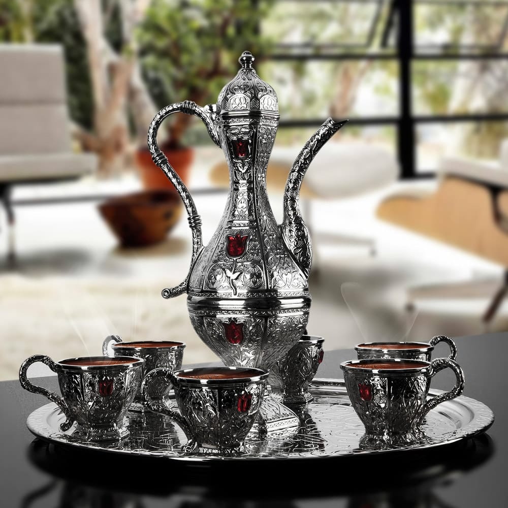 Silver Plated Moroccan Tea Set | FairTurk.com