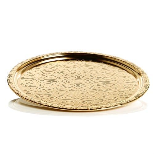 Gold Colour Plated Large Turkish Serving Tray 35 cm