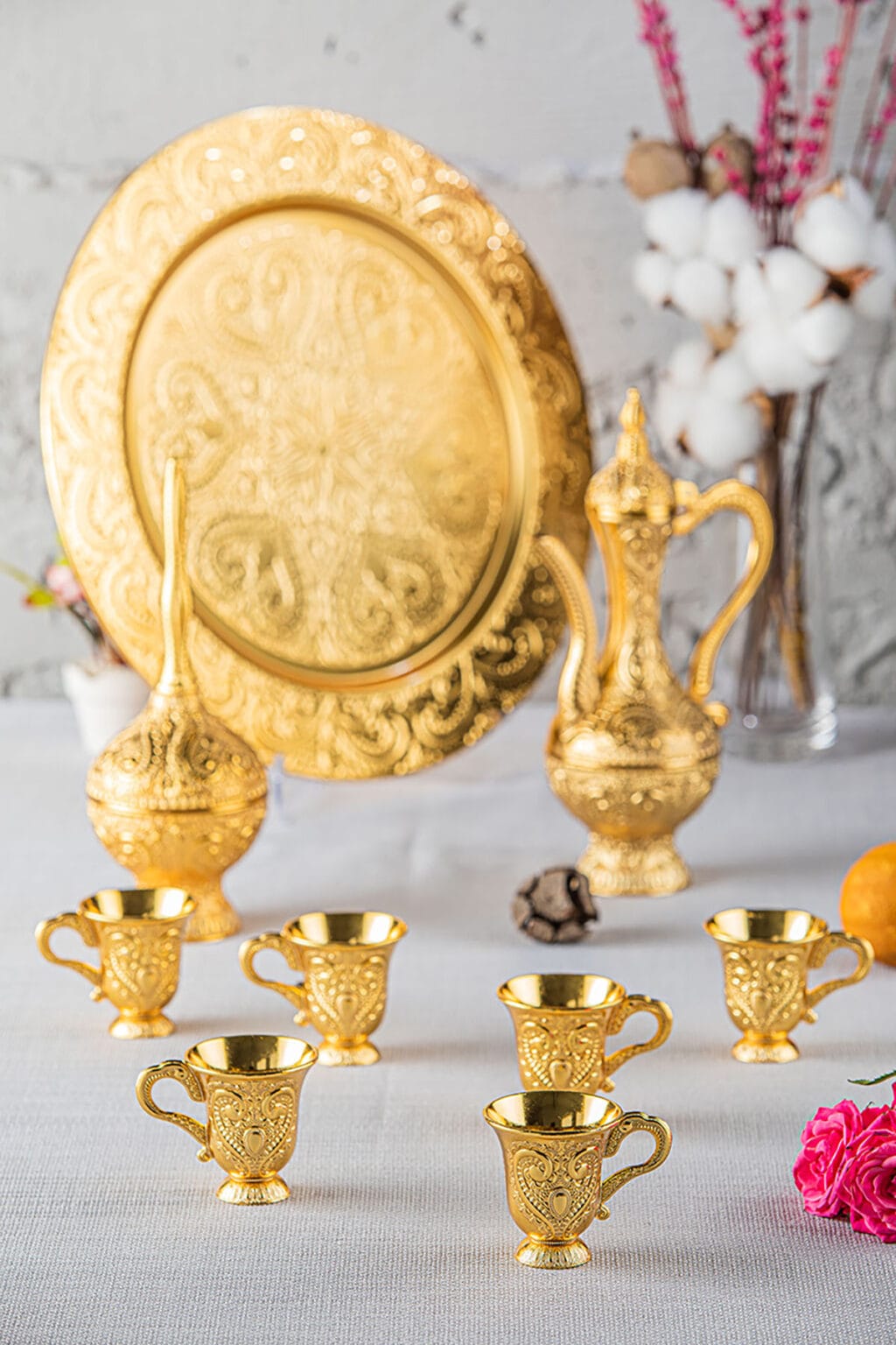Payitaht Gold Color ZamzamMoroccan Tea Cups Set