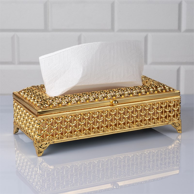 Gold Color Endam Model Tissue Box –